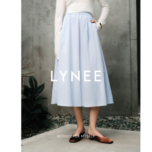LYNEE【以柔塑形】Miu系棉混纺A字伞裙女2026新款减龄百搭半身裙