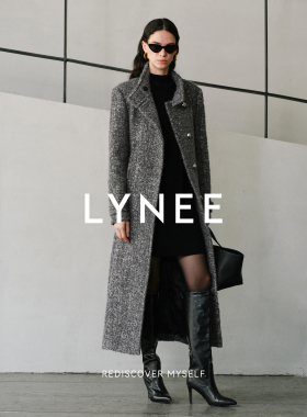 LYNEE x TORIL【黑标智性美学】灰色马海毛混纺圈圈绒直身大衣