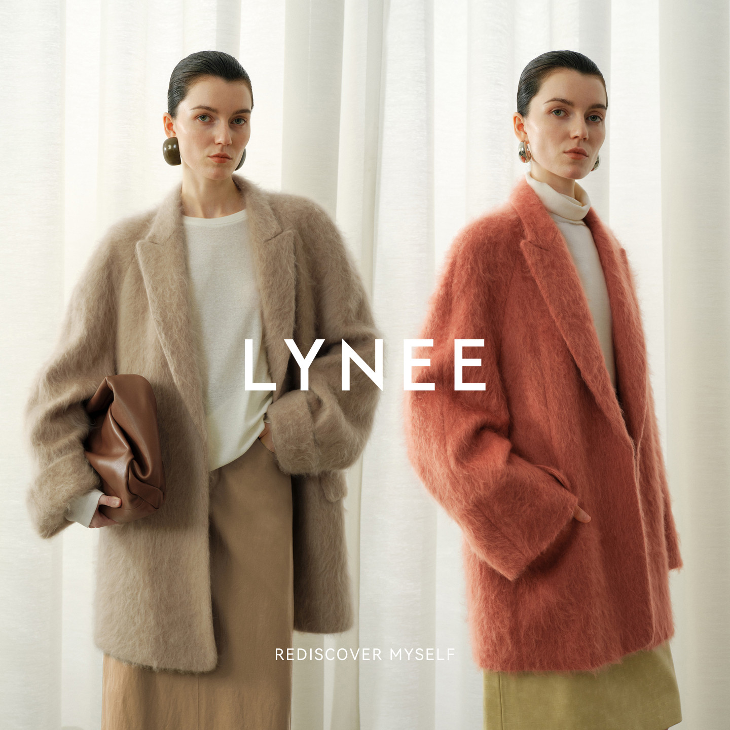 LYNEE【黑标 暖冬】绵羊毛山羊绒长毛呢子大衣女26冬季新款外套