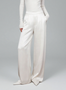 LYNEE X TORIL 水波涟漪醋酸垂顺直筒裤女百搭长裤 TGD2FSW109