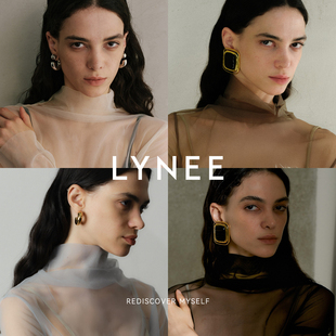 LYNEE【云雾】2026新款叠穿内搭上衣女半高领透视网纱长袖打底衫