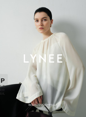LYNEE【白月光】立体珠珠设计套头衬衫2026夏新款通透雪纺上衣