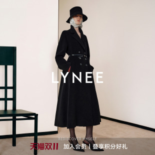 新LYNEE【女主角】韩系千金赫本A字裙摆收腰苏力大衣/羊毛风衣