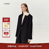 LYNEE 醋酸戗驳领简约宽松西装 外套女通勤感气质西服