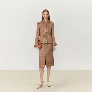 LYNEE【黑标琥珀流光】ch@nel风 重工粗花呢小香风套装/外套女