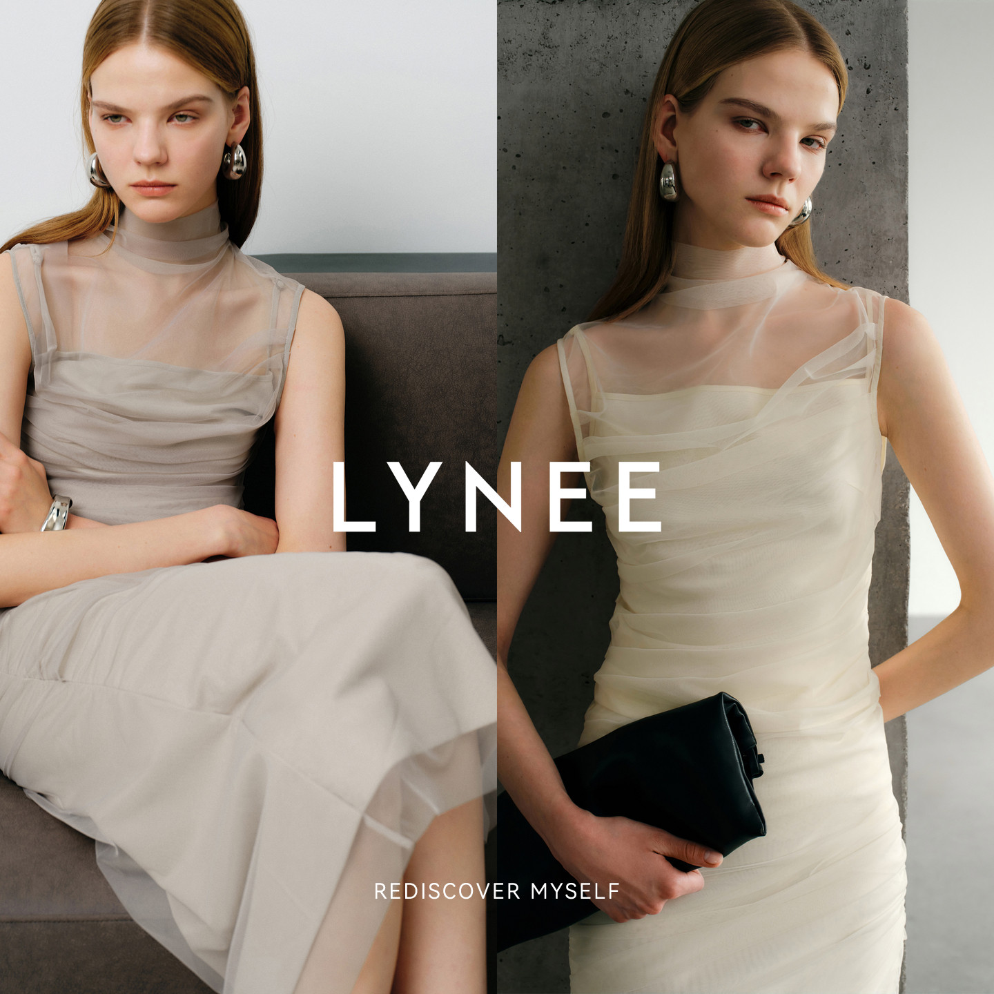 LYNEE【春雾纱】网纱褶皱无袖上衣 /纱裙半身裙气质仙女裙两件套