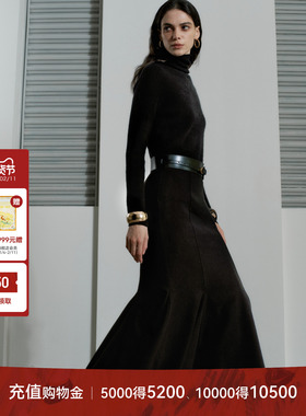 LYNEE【人鱼公主】复古蕾丝拼接鱼尾半裙女冬设计感中长款半身裙