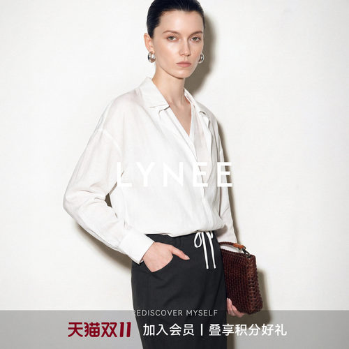 LYNEE白色假两件通勤衬衫女