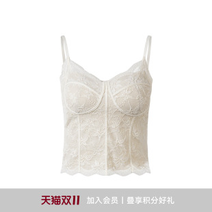 LYNEE【浮雕洛可可】蕾丝吊带美背文胸一体