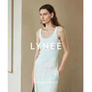 LYNEE 内搭上衣 珍珠衫 豆豆点针织背心肌理感u领无袖