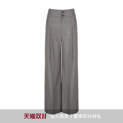 LYNEE【黑标 罗兰女主】Nobility羊毛混纺高腰西装阔腿裤长裤女