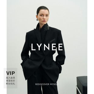 Nobility羊毛混纺收腰通勤西装 LYNEE 黑标 罗兰女主 外套女新款