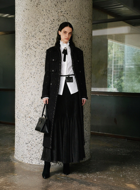 LYNEE x TORIL【摩登都市】黑标 CONSINEE羊驼毛立领贴袋香风大衣