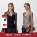女2025秋新款 蕾丝打底衫 花边v领内搭气质高级感上衣 香颂 LYNEE