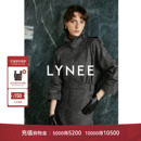 收腰风衣式 LYNEE 复古花纱羊毛中长款 精英感 连衣裙女 女总裁裙