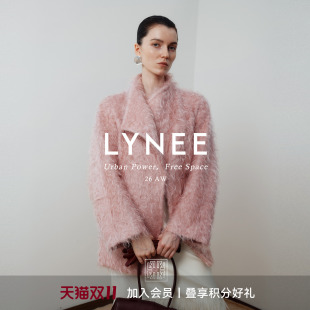 LYNEE【金标 冬日柔光】马海毛羊毛卷毛短款大衣女毛毛外套宾霸里