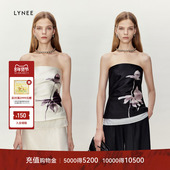 外穿上衣 女夏季 简约时尚 LYNEE抹胸式 印花无袖 背心修身 新款 吊带