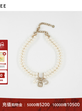 LYNEE 双层珍珠U型方块锁项链 LZD2ESA002