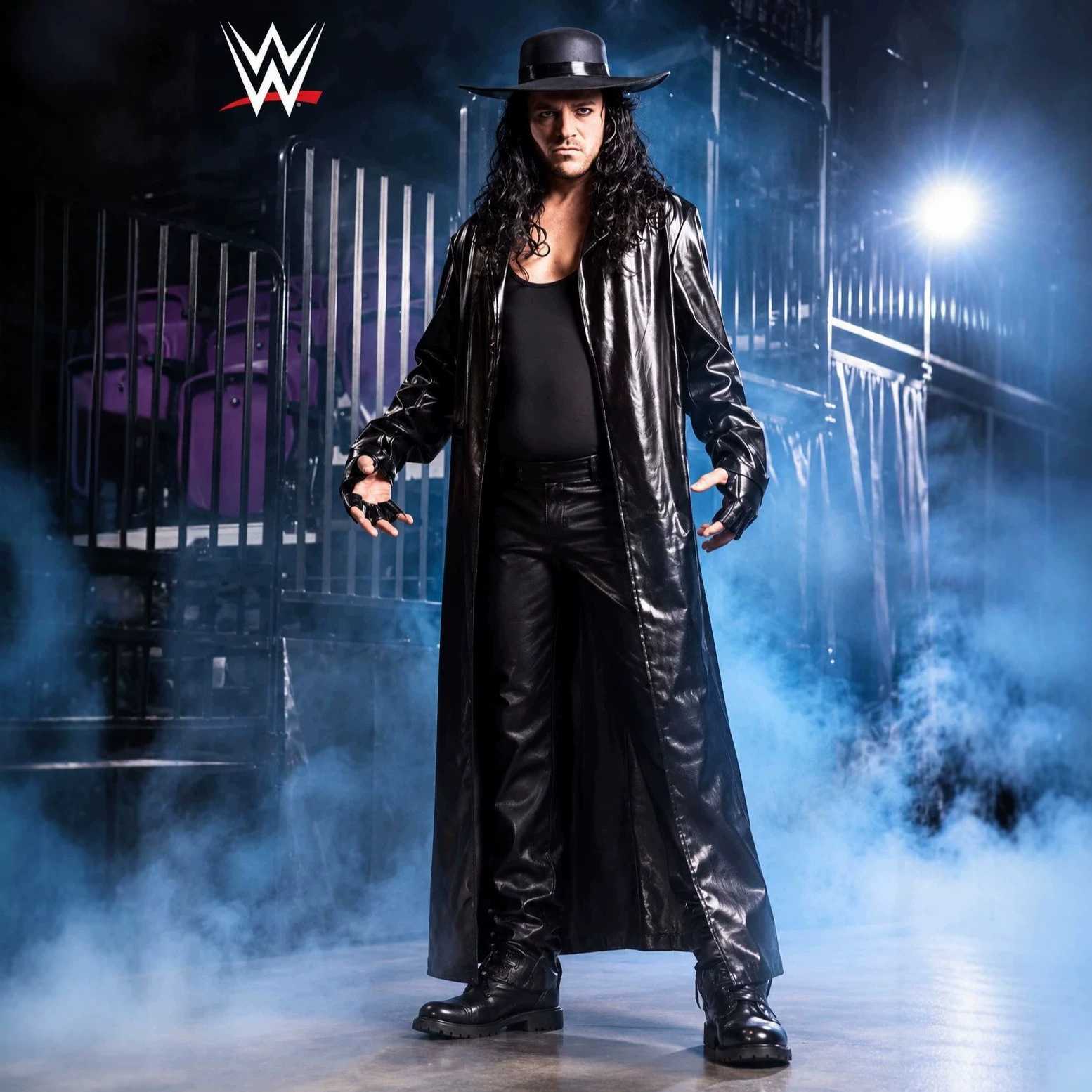 WWE摔跤手暗影王者送葬者cos套装男士万圣节长款风衣角色扮演服装