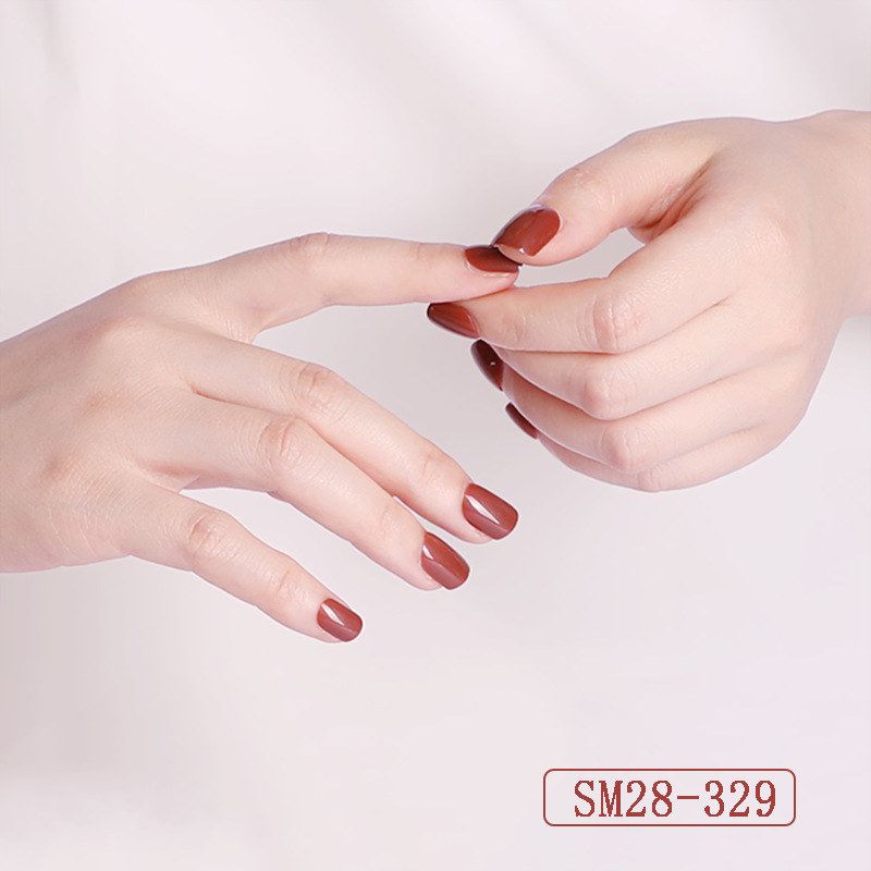 SM28舒适服贴短款纯色美甲成品  穿戴甲 假指甲 多色任选OPP袋