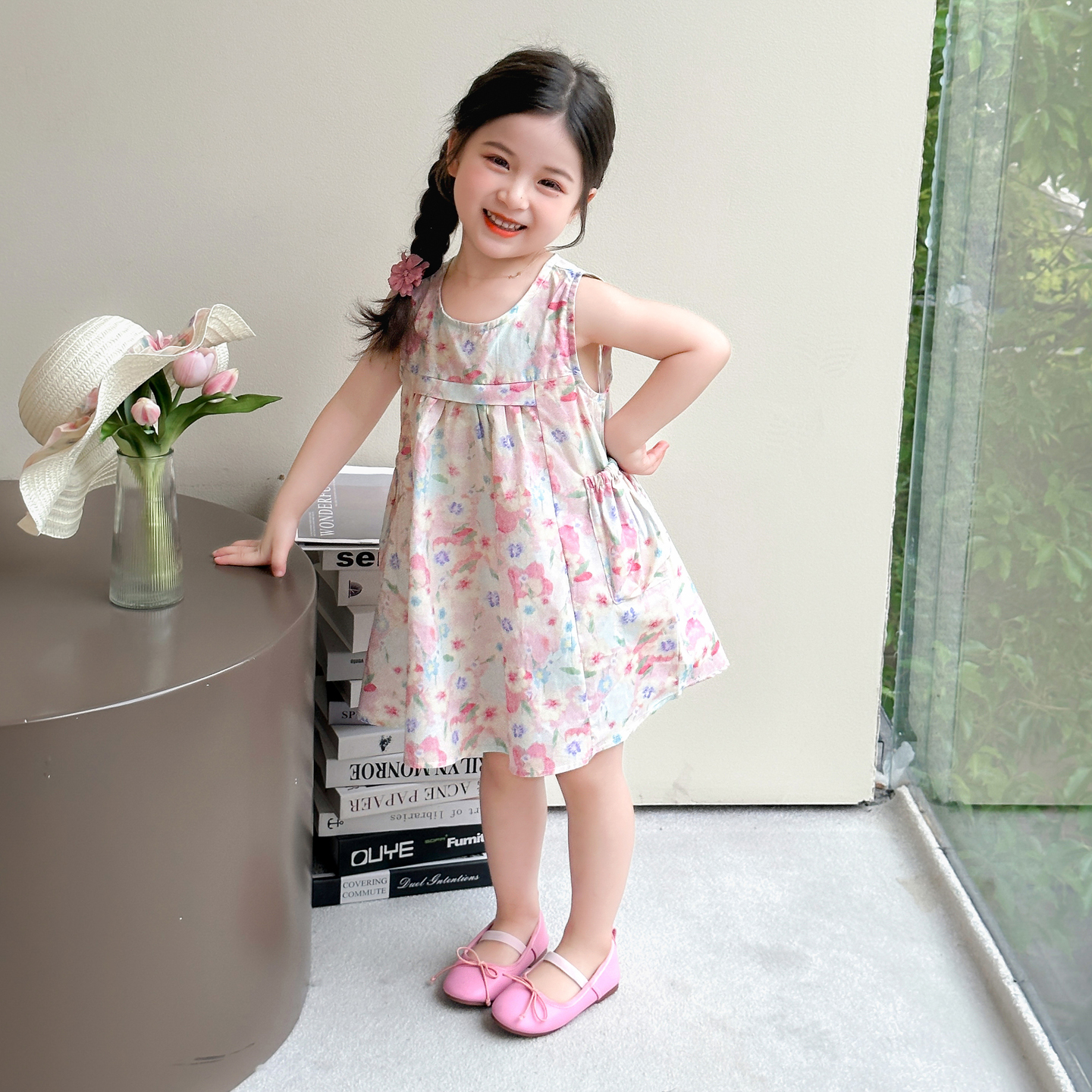 女儿童连衣裙2025新款洋气小众中小童可爱韩系高级感时尚韩版夏日