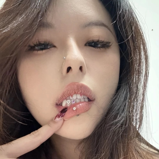 爆闪镶钻款牙饰diy自己粘工具包不伤牙个性小众辣妹爱心牙钻饰品