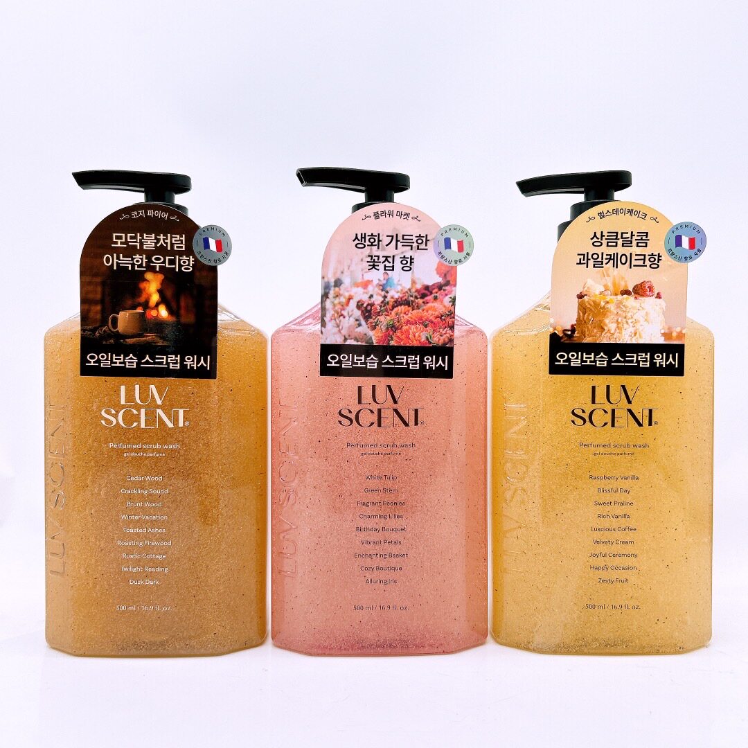 韩国原装正品爱敬磨砂沐浴露洛森朵精油香氛沐浴露500ML