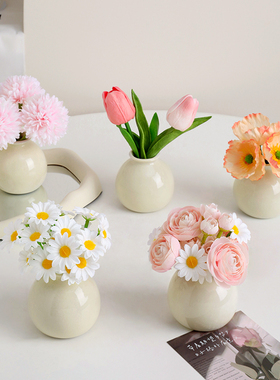 ins装饰摆件办公室桌面居家房间布置装饰品卧室客厅高级感小花瓶