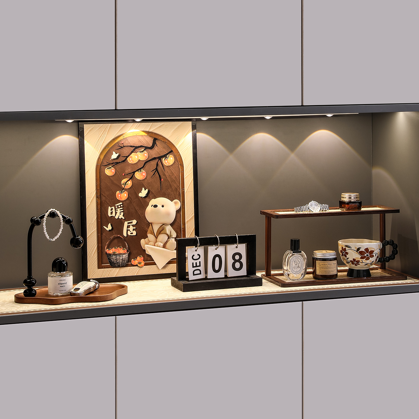 中古风玄关装饰摆件放钥匙收纳