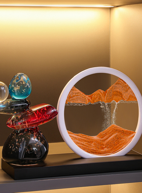 时来运转流沙画 画摆件客厅电视柜酒柜轻奢高档高端大气上档次工