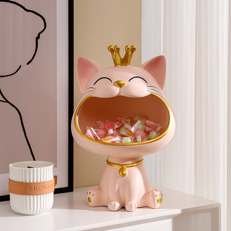 招财猫装放糖果盘子收纳盒前台接待吧台家用零食水果盘盒茶几摆件,家居饰品,果盘/果篓,淘宝优惠券,粉丝福利购,淘宝优惠卷