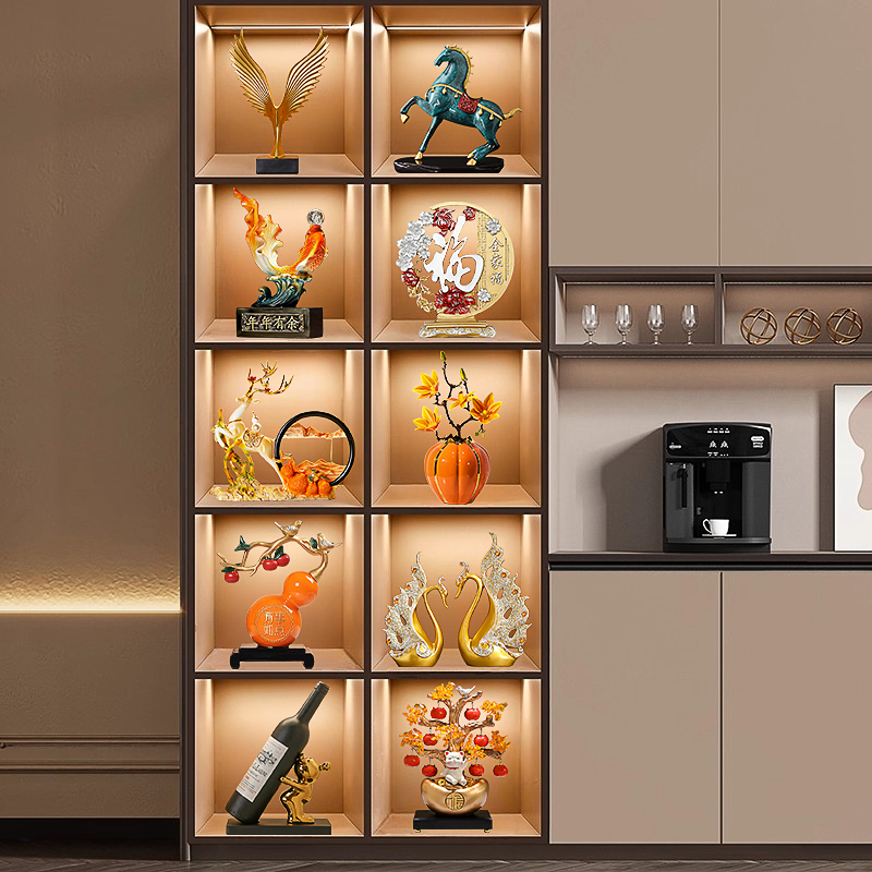 轻奢酒柜装饰品摆件套装客厅电视柜餐边展示柜高档家居工艺品摆设