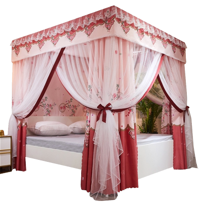 家用卧室遮光床帘一体式