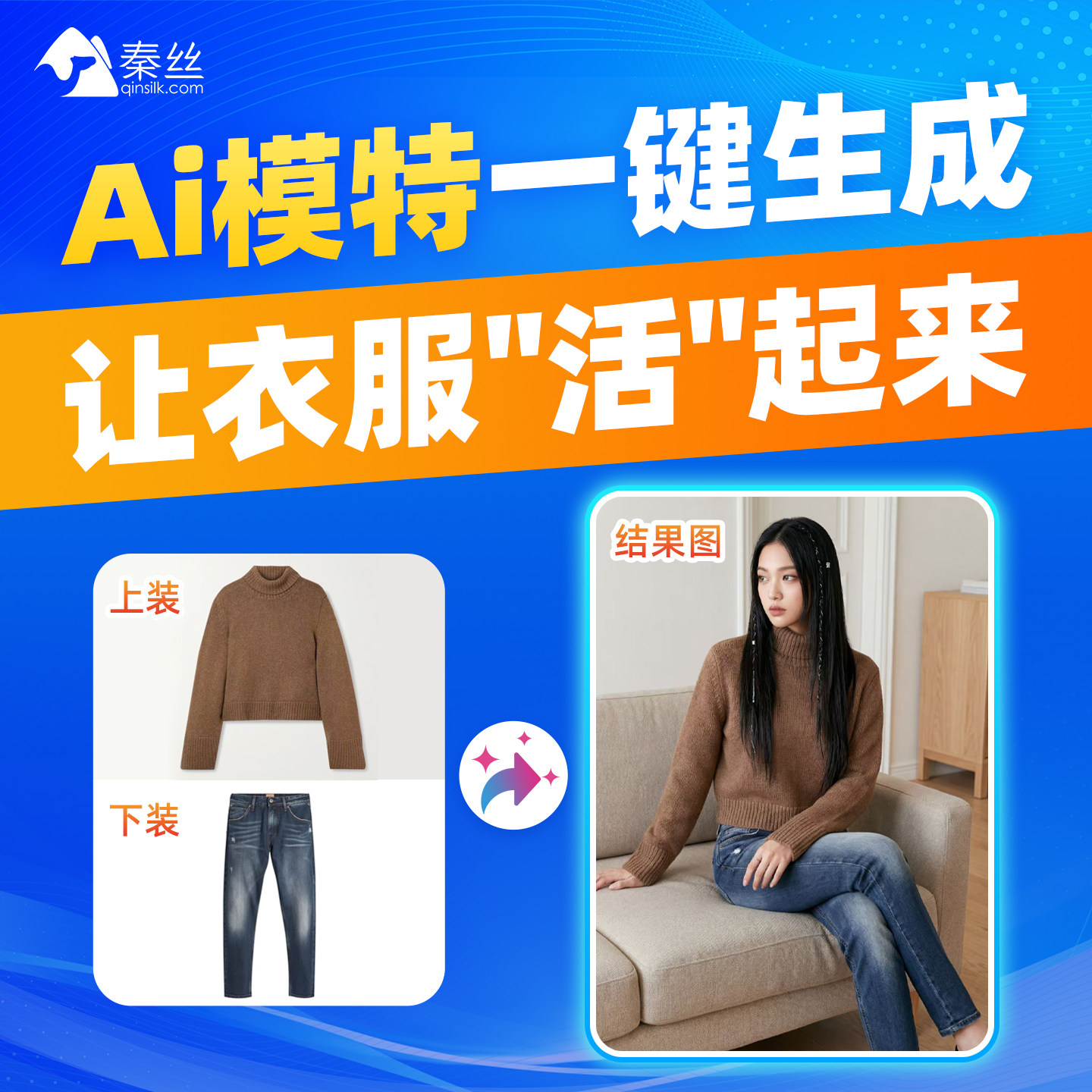 服装AI模特一键换装低成本免拍摄