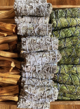 趣森 白鼠尾草white sage秘鲁圣木Palo Santo雪松杖Cedar Smudge