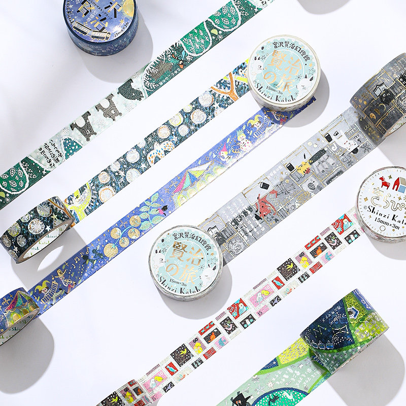 宫泽贤治幻灯馆系列和纸胶带手帐用烫金胶带可爱日系贴纸卡通装饰,文具电教/文化用品/商务用品,和纸胶带,淘宝优惠券,粉丝福利购,淘宝优惠卷