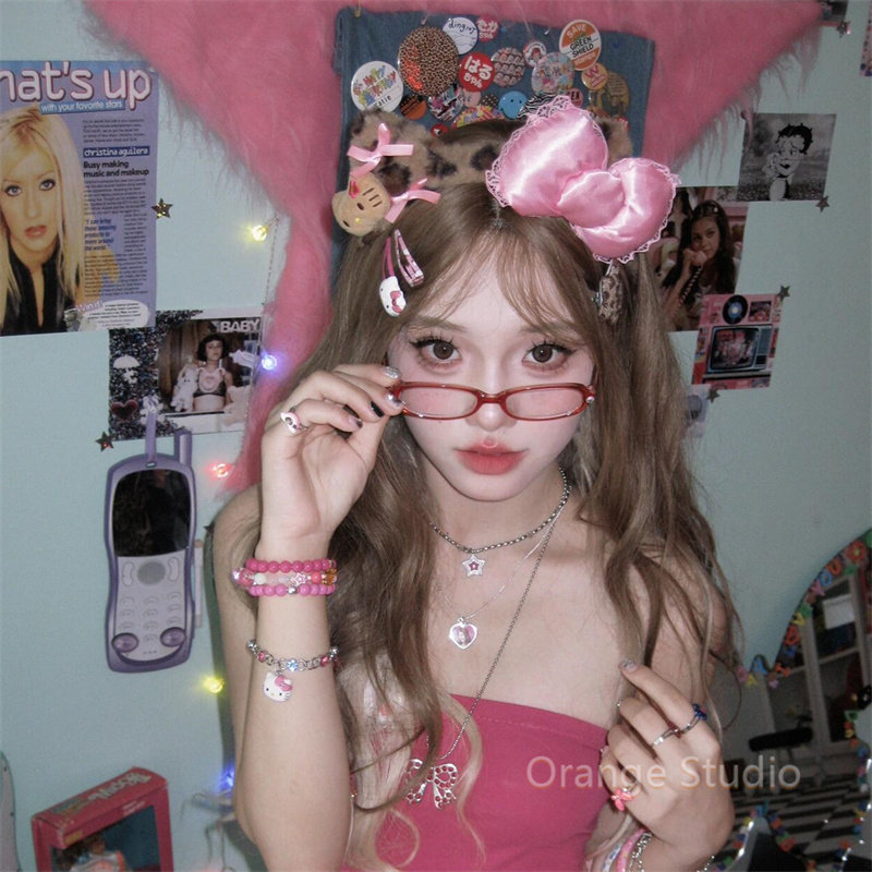 甜酷辣妹豹纹Kitty发箍