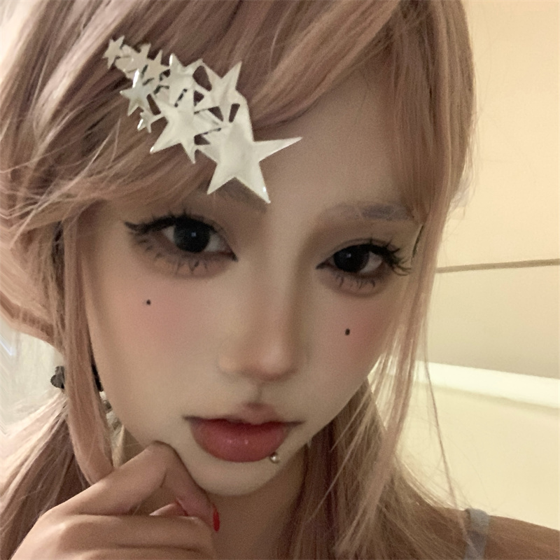 y2k甜酷风银色金属星星发夹