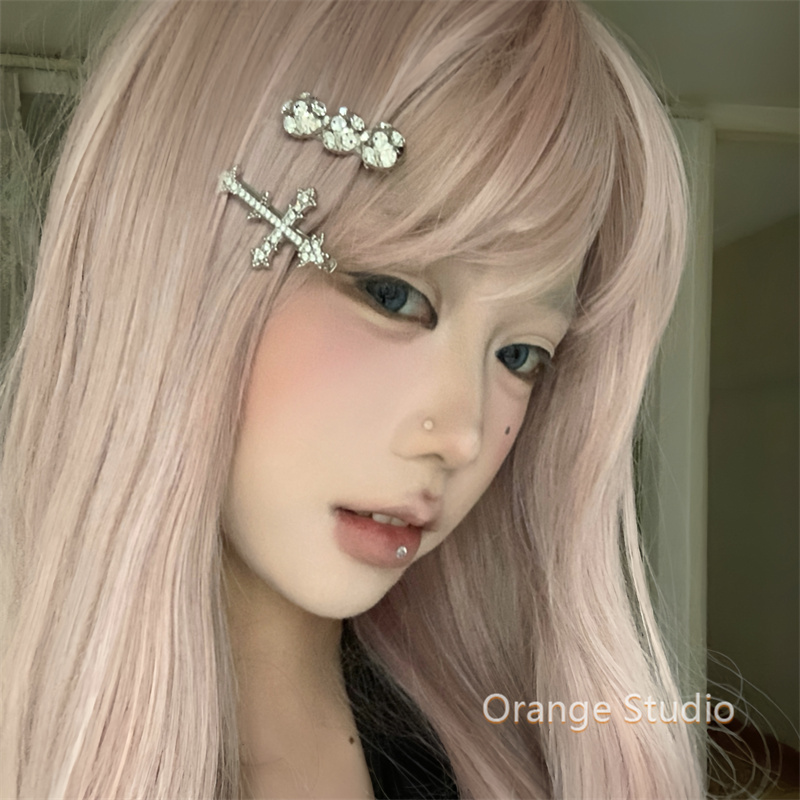 甜酷辣妹十字架水晶发夹