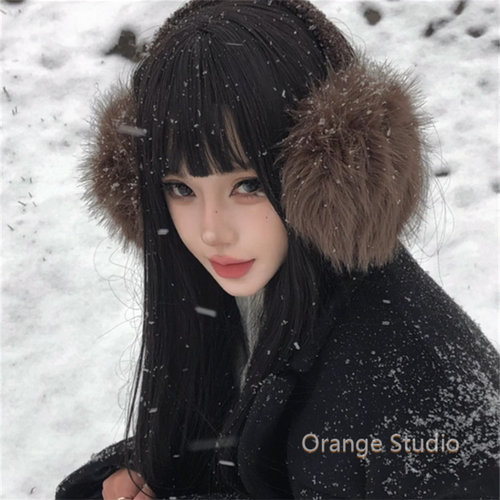 千禧风辣妹仿狐狸毛耳罩