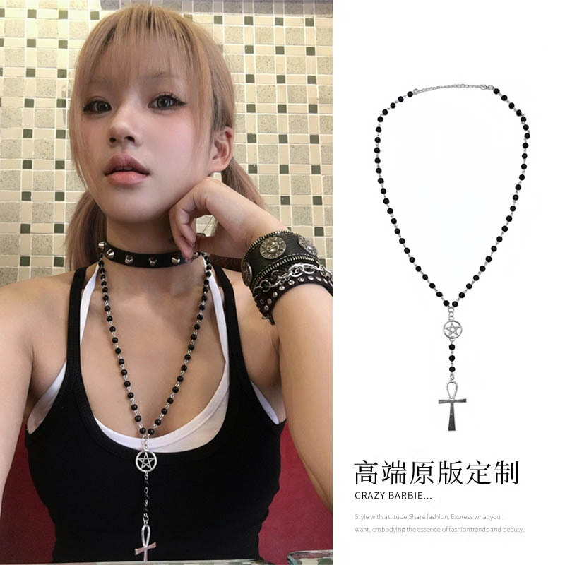 朋克哥特风蒸汽十字架辣妹项链