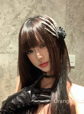 暗黑哥特风骷髅鬼爪发夹