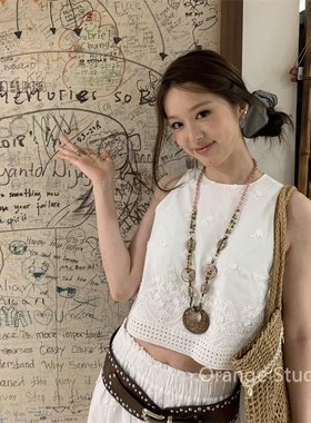 古着涉谷辣妹豹纹串珠项链