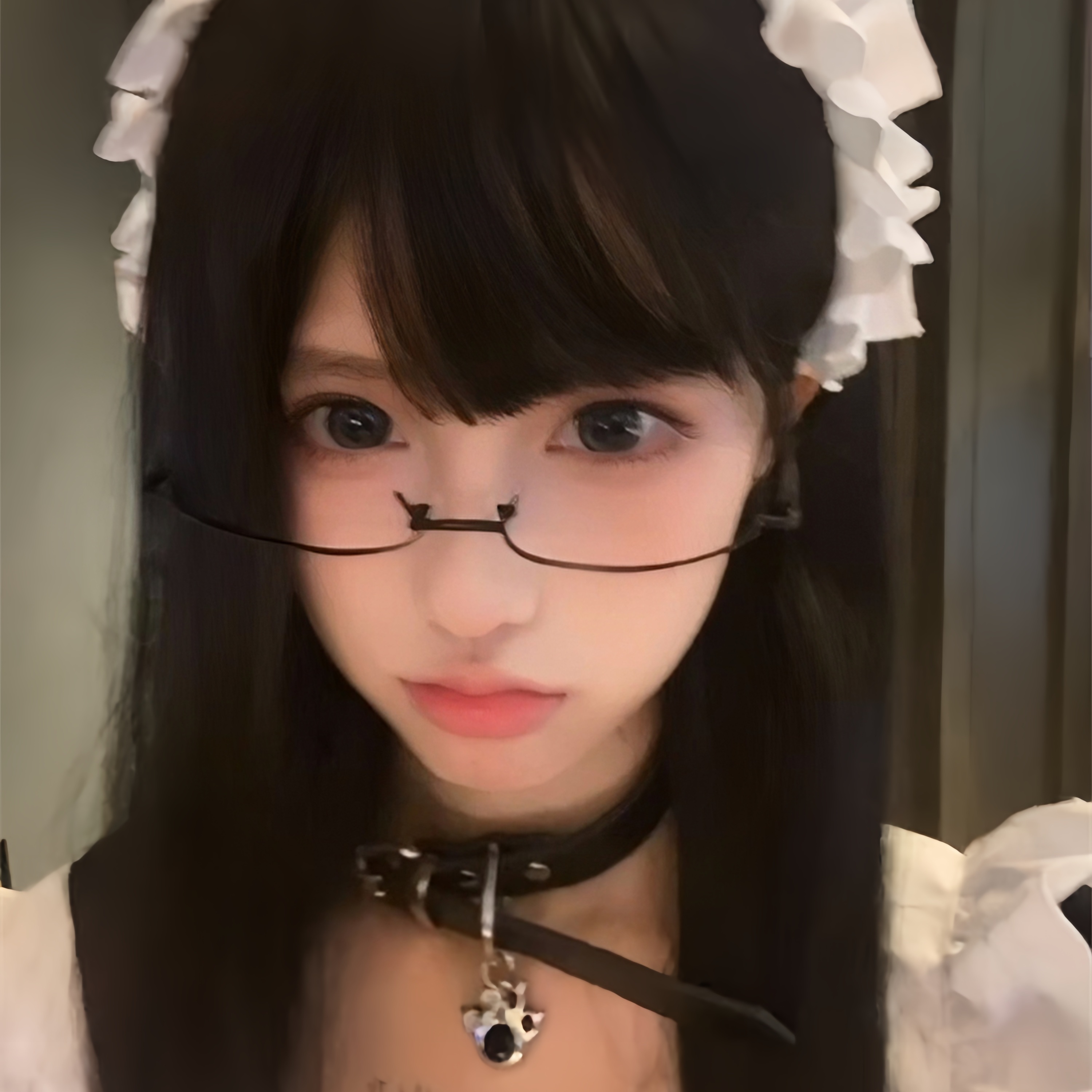 日系萌宅二次元黑色半框眼镜