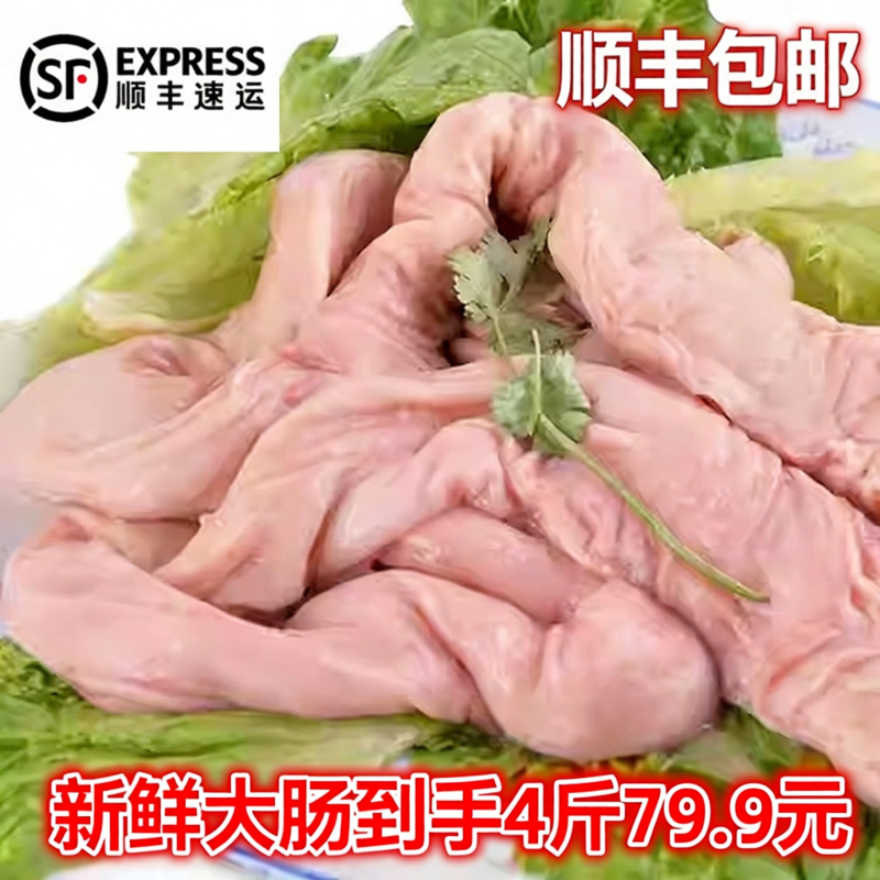 顺丰包邮新鲜土猪大肠大肠头去油肥猪肠生鲜冷冻肥猪大