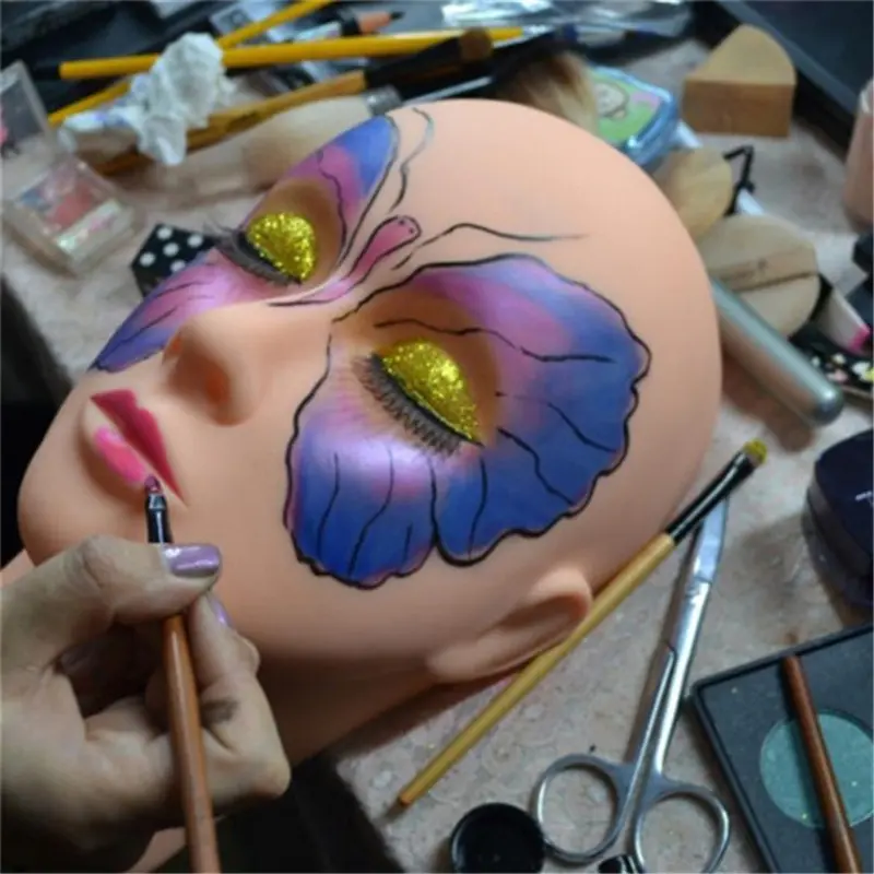 新手全脸化妆练习人脸学纹眉画眼线假面具仿真皮模特眼影彩妆面板