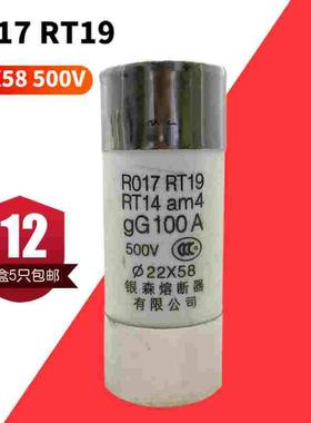 银森22X58陶瓷保险丝管熔断器RO17 RT19熔断丝R017  63  100 125A