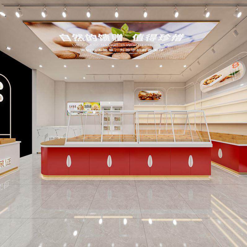 专业定制炒货坚果零食展柜果脯蜜饯冷柜工厂直销超市展示柜货架