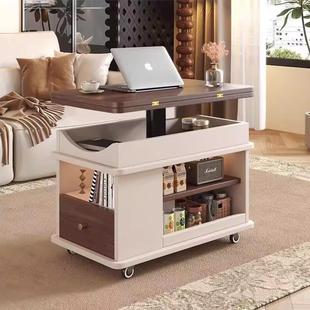 【香港澳门包邮】实木升降折叠茶几桌小推车沙发边柜侧柜茶水柜家