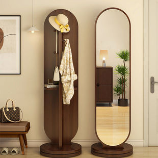 香港澳门 全身镜落地镜家用衣帽架一体穿衣镜可旋转移动女生卧 包邮